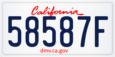 CA license plate 58587F