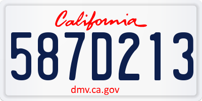 CA license plate 587D213