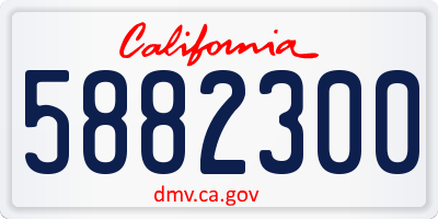 CA license plate 5882300