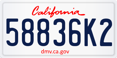 CA license plate 58836K2