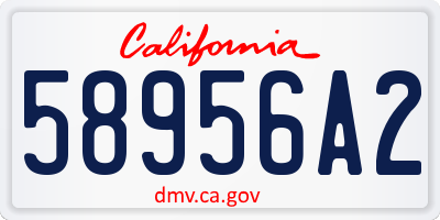 CA license plate 58956A2