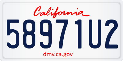 CA license plate 58971U2