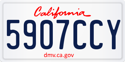 CA license plate 5907CCY