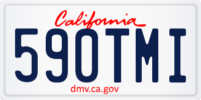 CA license plate 590TMI