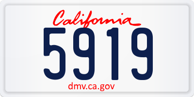 CA license plate 5919