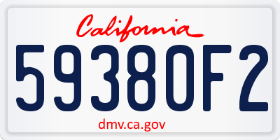 CA license plate 59380F2