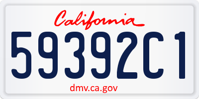 CA license plate 59392C1