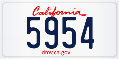 CA license plate 5954
