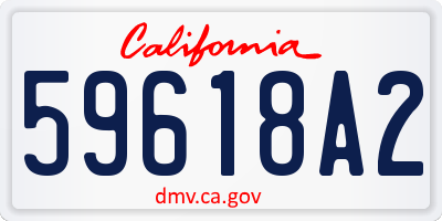 CA license plate 59618A2