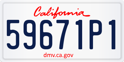 CA license plate 59671P1