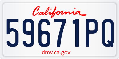 CA license plate 59671PQ