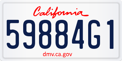 CA license plate 59884G1