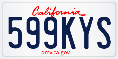 CA license plate 599KYS