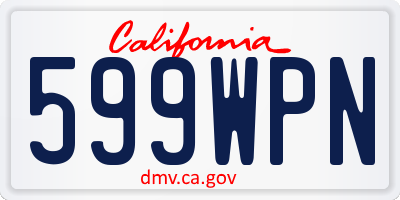 CA license plate 599WPN