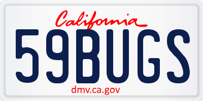 CA license plate 59BUGS