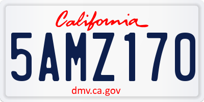 CA license plate 5AMZ170