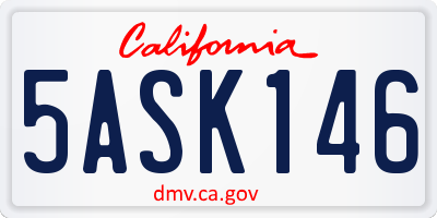 CA license plate 5ASK146