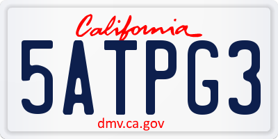 CA license plate 5ATPG3