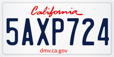 CA license plate 5AXP724