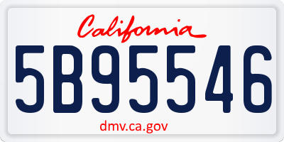 CA license plate 5B95546