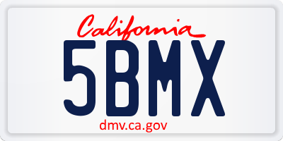 CA license plate 5BMX