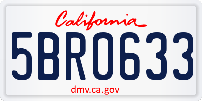 CA license plate 5BR0633