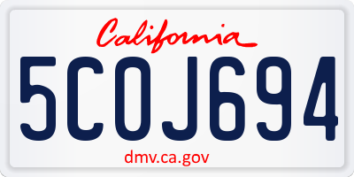 CA license plate 5C0J694