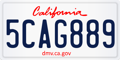CA license plate 5CAG889