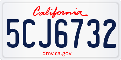 CA license plate 5CJ6732