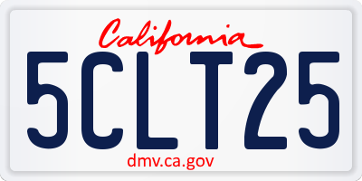 CA license plate 5CLT25