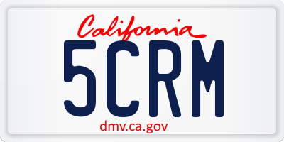 CA license plate 5CRM