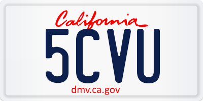 CA license plate 5CVU