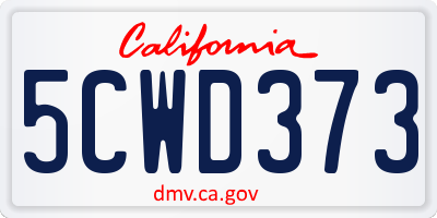 CA license plate 5CWD373