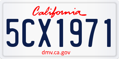 CA license plate 5CX1971