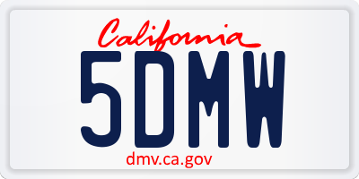 CA license plate 5DMW