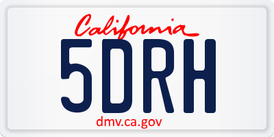 CA license plate 5DRH