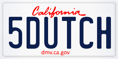 CA license plate 5DUTCH