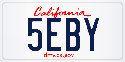 CA license plate 5EBY