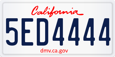 CA license plate 5ED4444