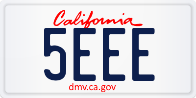 CA license plate 5EEE