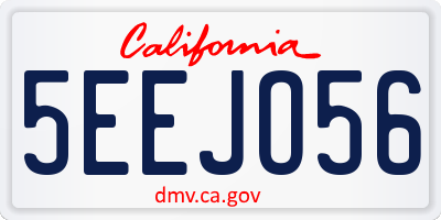 CA license plate 5EEJO56