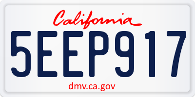 CA license plate 5EEP917