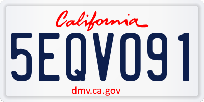 CA license plate 5EQVO91