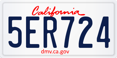 CA license plate 5ER724