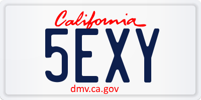 CA license plate 5EXY