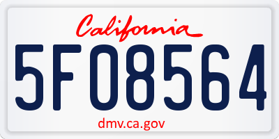 CA license plate 5F08564