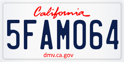 CA license plate 5FAM064