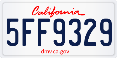 CA license plate 5FF9329