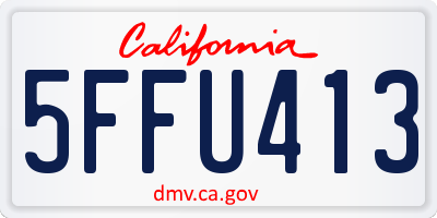 CA license plate 5FFU413