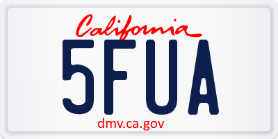 CA license plate 5FUA